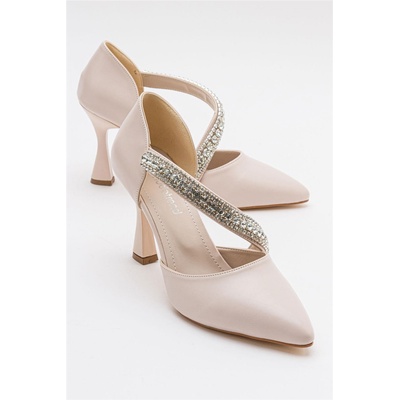 Moda Trend Дамски елегантни обувки с ток - Светлобежови #385456 (385456_Бежов)