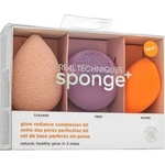 Real Techniques Sponge+ Glow Radiance Complexion Kit 3pcs комплект за уеднаквена и изсветлена кожа