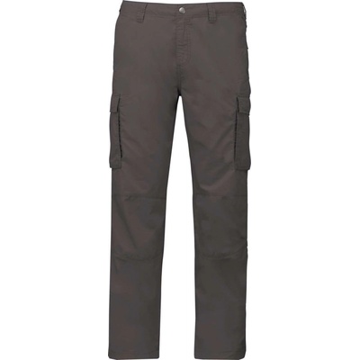 Kariban pánské kapsáčové kalhoty MULTIPOCKET světle šedé uhlí