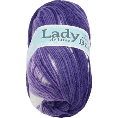 Lady de Luxe BATIK 100 g – 612 biela, fialová