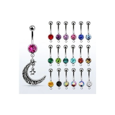 Piercingate piercing do pupíku měsíček, hvězdičky PBV00560 čirá 5/