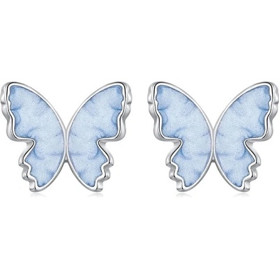 Grace Silver Jewellery Stříbrné náušnice Blue Butterfly motýl E-SCE1823/265 Modrá