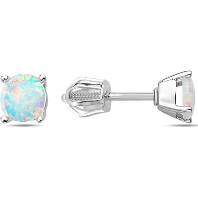 Lillian Vassago Zlaté náušnice na šroubek zdobené opálem LLV98-GER172Š růžová