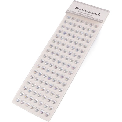 Samolepicí srdce na lepicím proužku multicolor Ø10 mm - 1 crystal