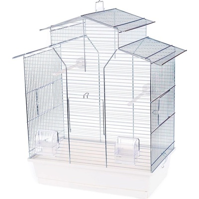 INTER-ZOO Pet Products Клетка за птици IZA II хром - 51 x 30 x 60, 5 см БЯЛА