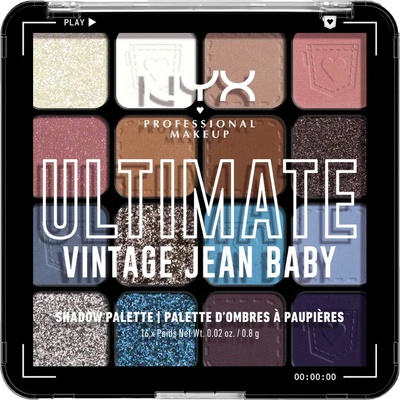 NYX Professional Makeup Ultimate Shadow Palette oční stíny odstín Vintage Jean Baby 16 ks – Zboží Dáma