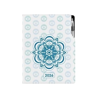 Design A4 denní 2026 Mandala modrý