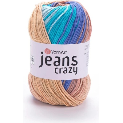 Yarn Art Jeans Crazy 8207 variace okrové a modré