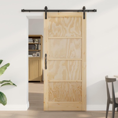 vidaXL Преплъзваща се врата Натурално 86 x 198, 5 см (3445438)