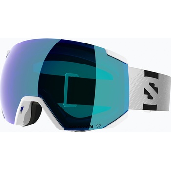 Salomon Детска скиорска маска Salomon Radium white/mi mid blue