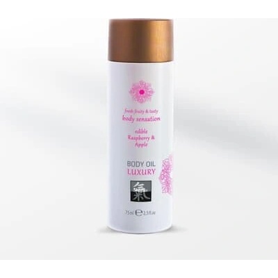 Shiatsu Luxusný jedlý telový olej Malina a jablko 75 ml