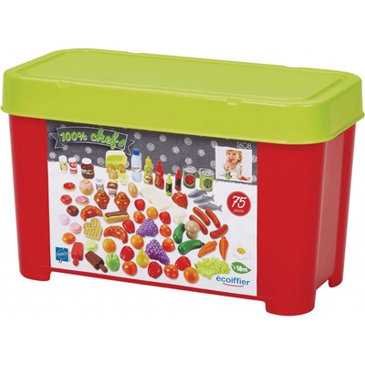 Écoiffier 100% Chef ECO2608 potraviny do kuchynky v dóze so 75 doplnkami