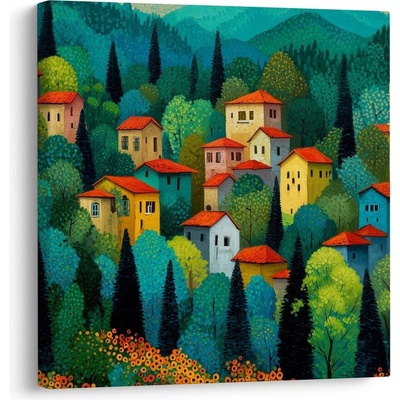 Obraz klidná vesnice v horách - 50x50