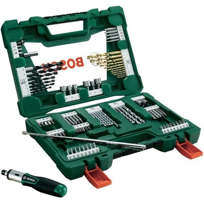 Bosch TiN set 91 ks šroubovacích bitů a vrtáků, ráčna, magnetický teleskop