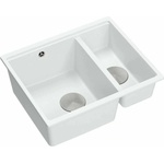 Quadron Logan 150 бяла - вградена мивка от неръждаема стомана, композитна, 56x46 см (HCQL5646U1-BS_I) Мивка за вграждане