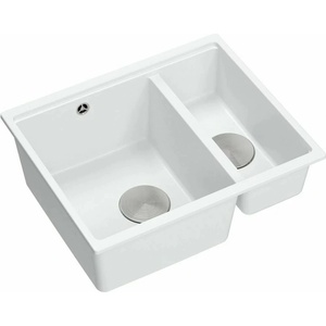 Quadron Logan 150 бяла - вградена мивка от неръждаема стомана, композитна, 56x46 см (HCQL5646U1-BS_I) Мивка за вграждане