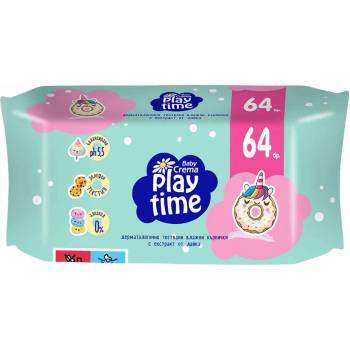 Baby Crema Влажни кърпички Baby Crema Play Time - Crispy cookies and Magic donut, 64 броя (2200)