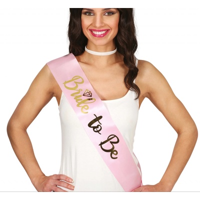 PartyDeco ŠERPA Bride to be růžová se zlatým nápisem – Zboží Dáma
