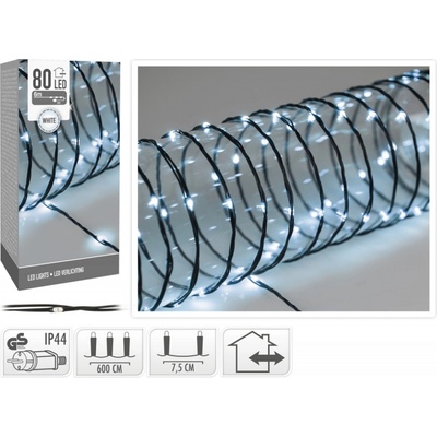 Lepaso Dekorativní osvětlení 80 LED 6 m studená bílá měkký drát 133716 041 AX9600020 ostvětl. 80LED WH