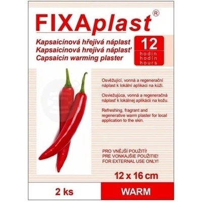 FIXAplast WARM Kapsaicínová hrejivá náplasť 12 x 16 cm 2 náplasti