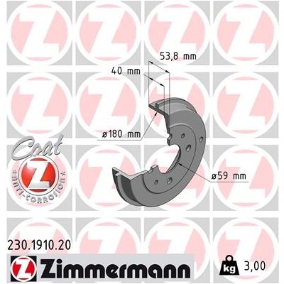 230.1910.20 ZIMMERMANN Brzdový buben