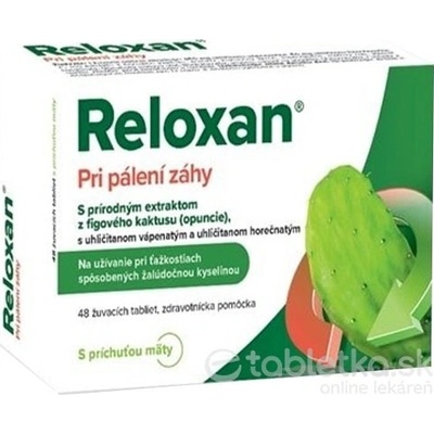 Reloxan Pri pálení záhy mäta 16 žuvacích tabliet