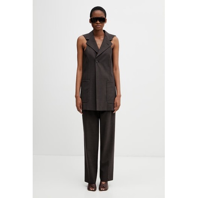 MM6 Maison Margiela прав панталон дамски с вълна (S62KB0259.M35733)