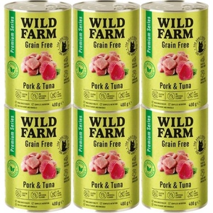 WILD FARM Premium Grain Free Pork and Tuna 6x400g - беззърнена храна за котки