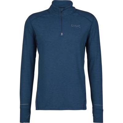 Stoic Мъжка спортна тениска Stoic HelsingborgSt. Performance Longsleeve with Zip Running shirt - Denim Blue Melange - размер XXL (216-0297-0215)