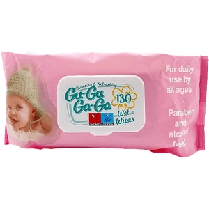 Gu-Gu Ga-Ga Мокри кърпи Gu-Gu Ga-Ga 130 бр. - Розов
