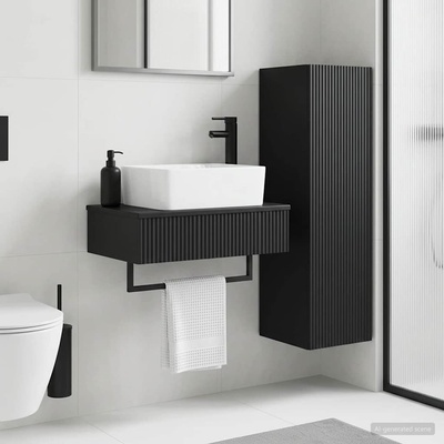 vidaXL Комплект мебели за баня 2 бр. Черно 33 x 34, 5 x 100 см (3406104)