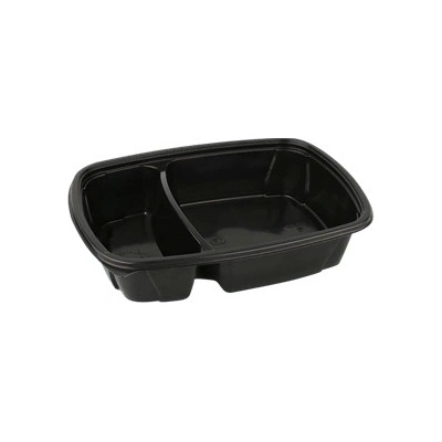ECOFOL Plastová miska na jídlo PP 950ml 2-dílná černá bal/50 ks