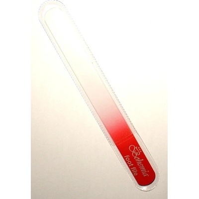 Bohemia Crystal pilník na nechty veľký sklenený 200 mm červený