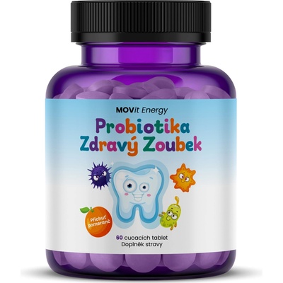 MOVit Probiotika Zdravý zoubek pomeranč 60 tablet