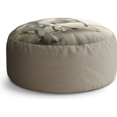 Sablio Taburet Circle Dva bílí koně: 40x50 cm