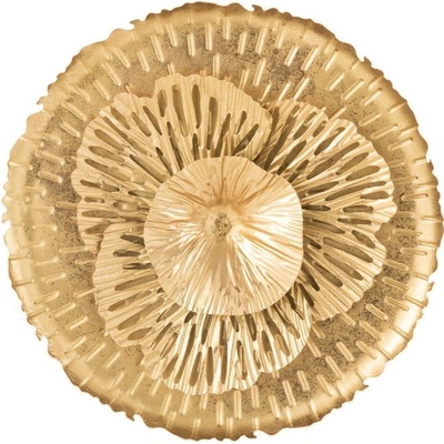 Zlatá antik nástěnná kovová dekorace květ Callien - Ø 30*5cm - J-Line by Jolipa