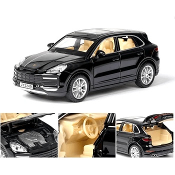 Метални коли Porsche Cayenne Turbo S с отварящи се врати, музика и светлина, мащаб 1: 32 32491