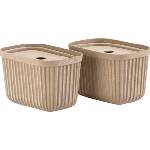 Zone Denmark Кутии за съхранение Pulp 15 x 23 см светлокафяви 2 бр (31766)