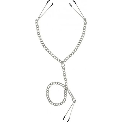 Master Series Щипки тип пинцети за зърна и клитор свързани с верижка