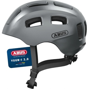 ABUS Youn-I 2.0 bicycle helmet - with light for children, teenagers and young adults - for girls and boys - silver, size M - 40157 (40157)