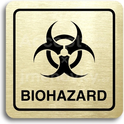 ACCEPT Piktogram biohazard II - zlatá tabulka - černý tisk