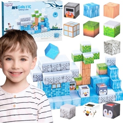 Woopie toys Magnetické stavebné kocky Zimný svet 66 ks