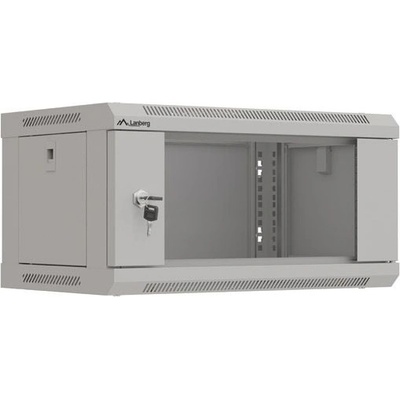 Lanberg Комуникационен шкаф Lanberg rack cabinet 19" wall-mount 4U/540x350 (flat pack) with glass door grey (WF03-5304-10S)