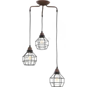 Onli - Пендел ПАЯК 3xE27/15W/230V черен/кафяв (OL0525)