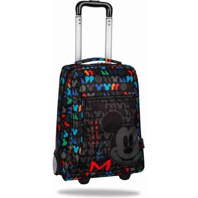 COOLPACK Ученическа раница на колела Coolpack - Compact - Mickey Mouse, едно основно голямо отделение, подсилено дъно, телескопична дръжка, черна (F086774)