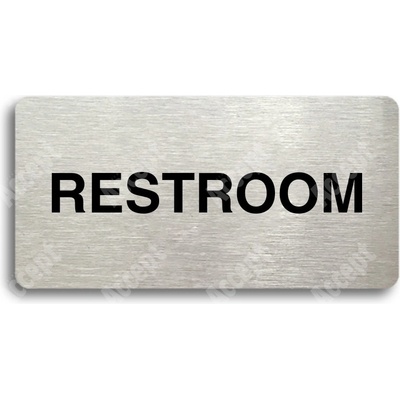 ACCEPT Piktogram RESTROOM - stříbrná tabulka - černý tisk bez rámečku