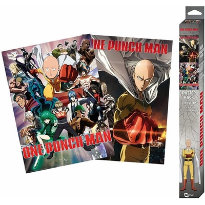 Set 2 plagátov One Punch Man - Saitama & Genos (52x38 cm)