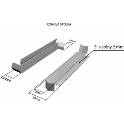 DEOKORK Hliníková R - spojka 90° NOS 40 x 50 mm - Bronz ELOX C33