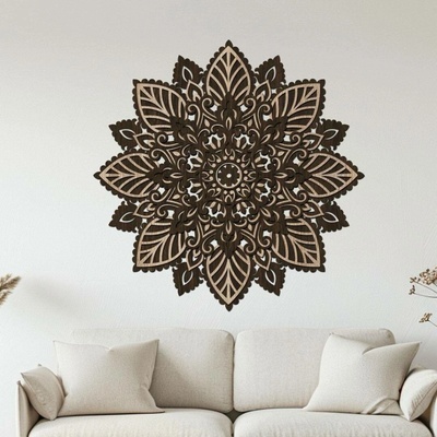 dřevo života 3 vrstvá mandala VDĚČNOSTI Rozměry (cm): 60x60, Zvolte barevný dekor: wenge-javor