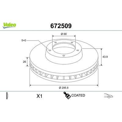 Brzdový kotúč (cena za 1ks) VALEO 672509